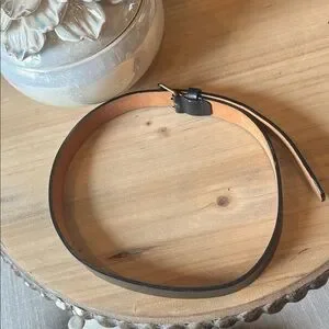 DEREK LAM Black Leather Brass Buckle Skinny Classic Belt Size 38 Derek Lam | Accessories | Derek Lam Black Leather Brass  main image 2